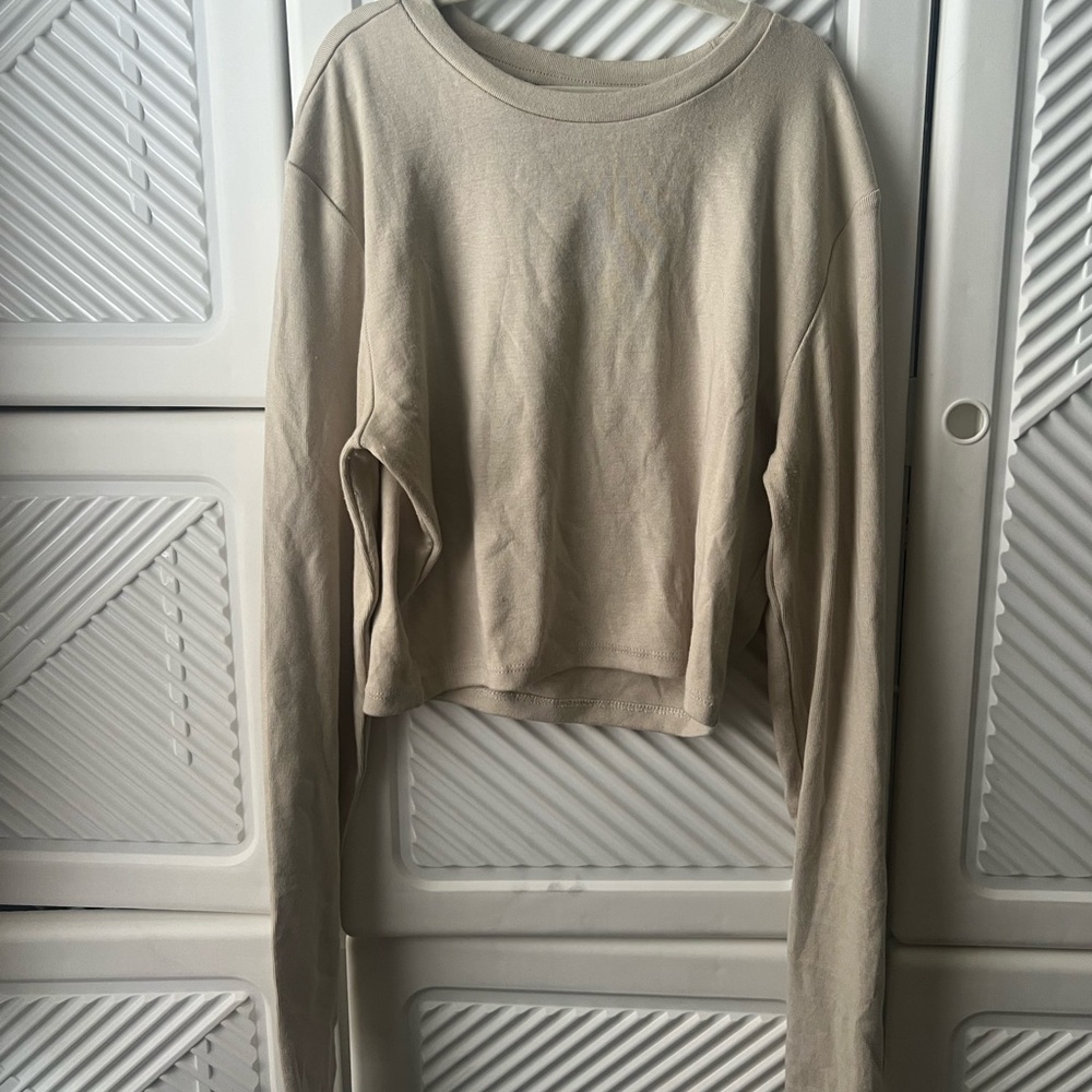 ZARA Women's Cream Long Sleeve Top